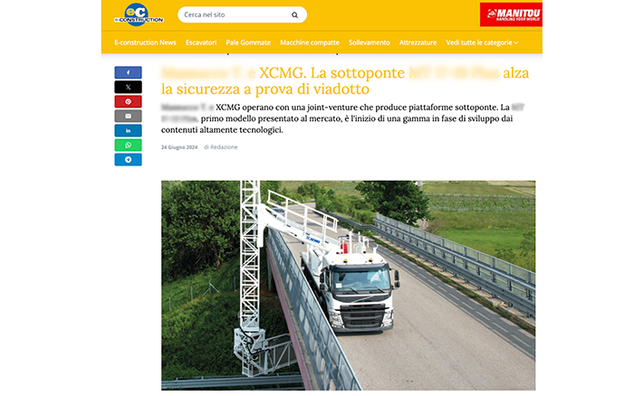 欧洲媒体e-CONSTRUCTION点赞bti体育桥梁检测车