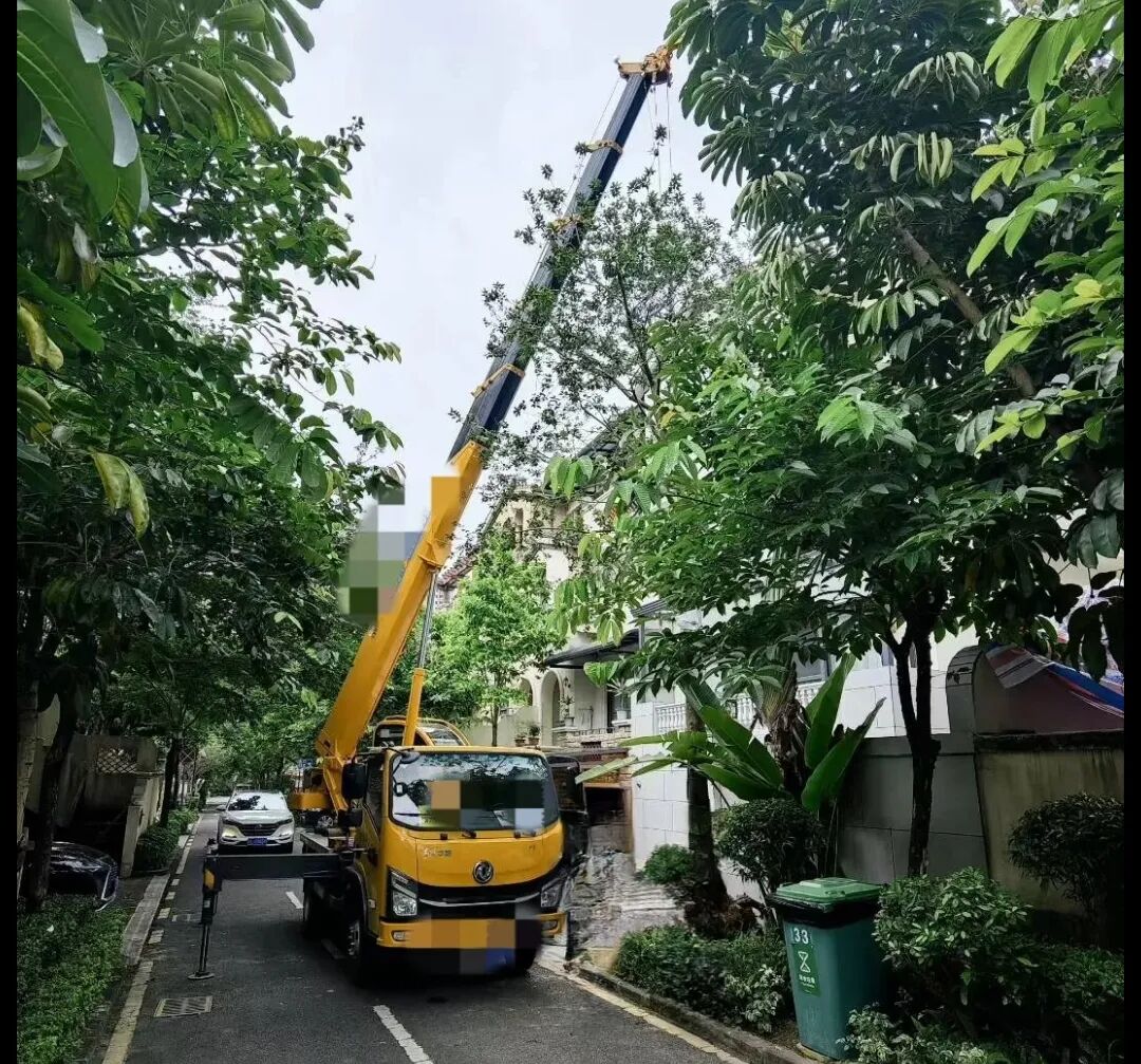 六楼窗口吊空调？窄小路种大树？有这辆“幼钢炮”，施工队再也不愁了